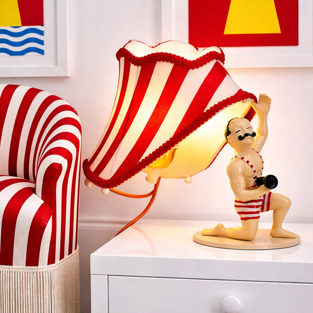 Red Striped Lamp
