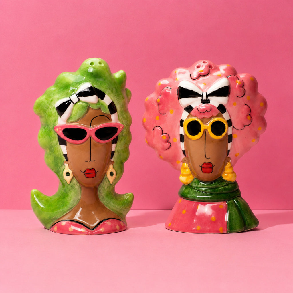 Lola & Nola Gossip Girls on bubblegum pink