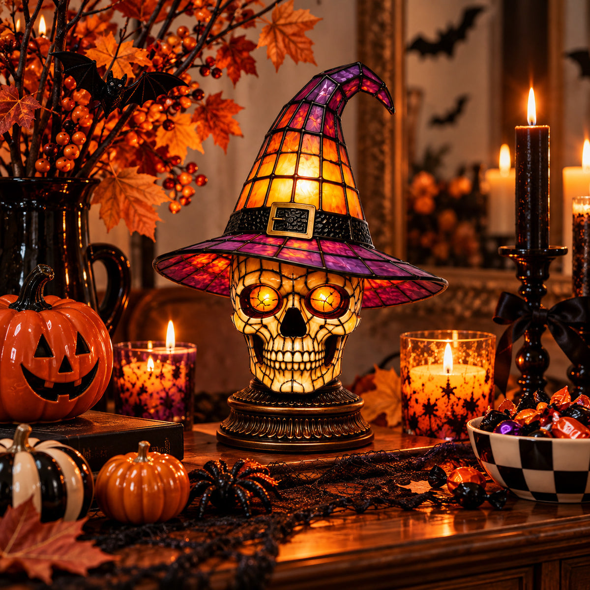 Witchy Skull Lamp