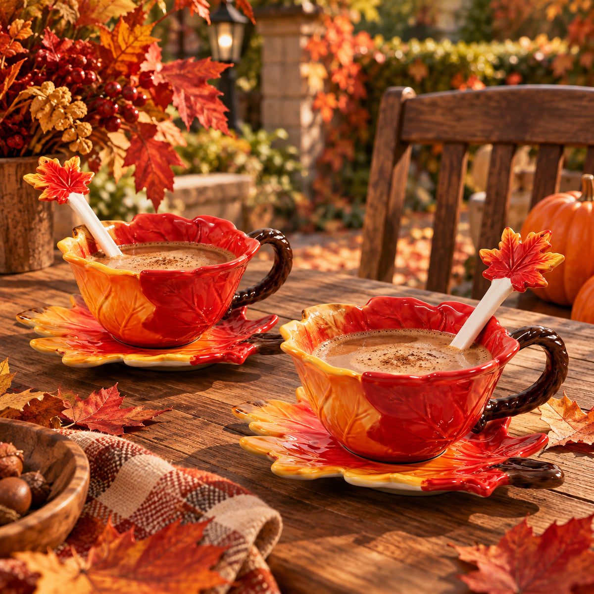 Autumn Leaves Cup & Saucer Set