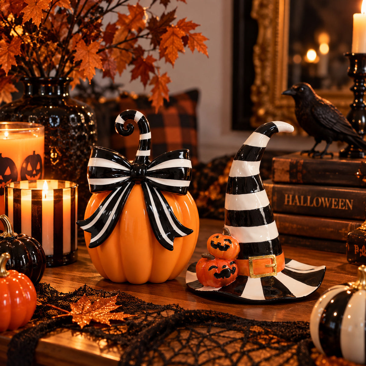 Striped Witch Hat Decor