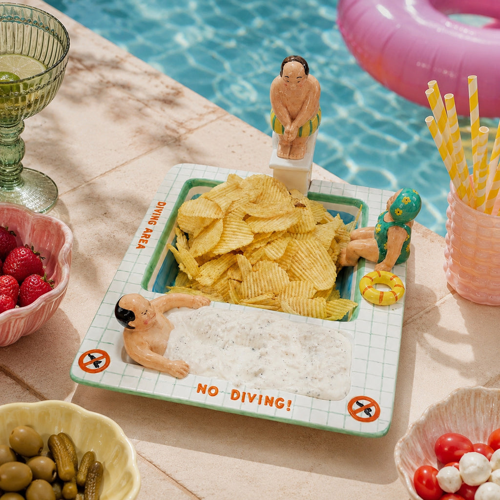 The Pool Party Platter served poolside with chips and dip