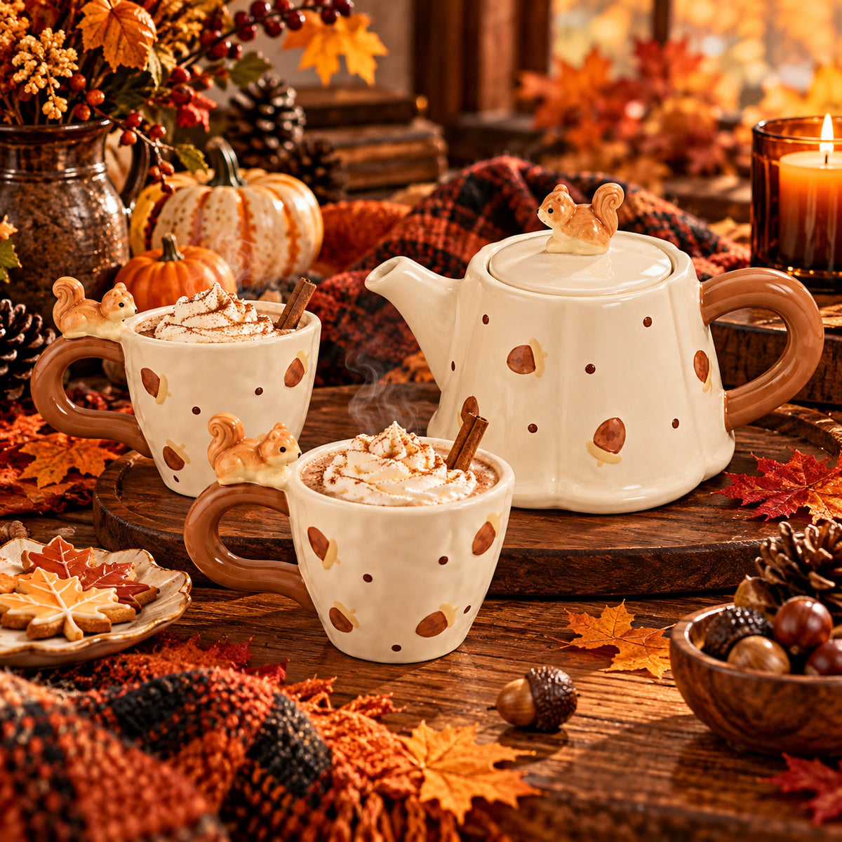 Squirrel & Acorn Tea Set
