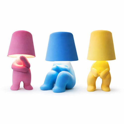 Bear Lamps — pink, blue and yellow figurine lamps